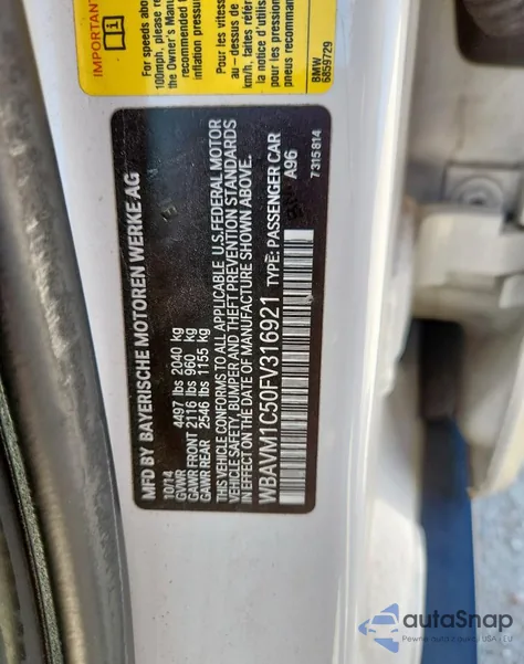 2015 BMW X1 Sdrive28I z USA, uszkodzony, nr VIN WBAVM1C50FV316921